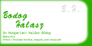 bodog halasz business card