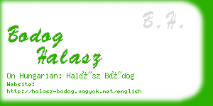 bodog halasz business card